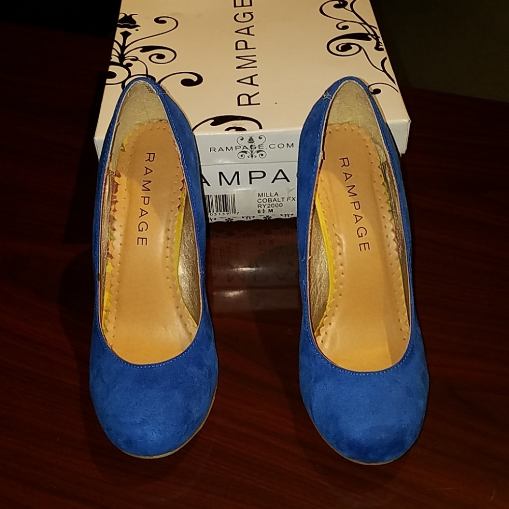 Rampage Cobalt Blue Milla Pumps - Faux Suede